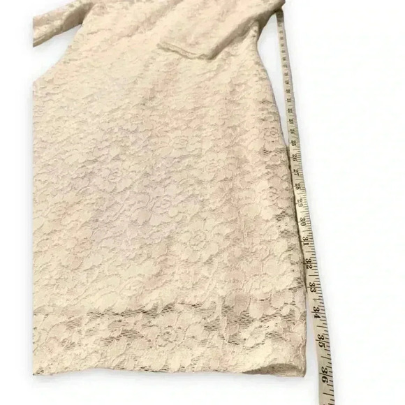 Laundry by Shelly Segal Size 2 White Lace 3/4 sleeve Knee Length Cocktail Dress - Picture 12 of 12